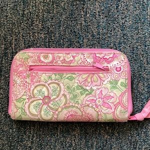 Lime green and pink Vera Bradley wallet
